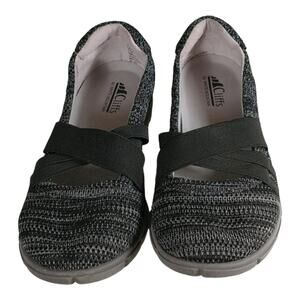 Cliffs by White Mountain Flats Women's Sz 8.5 Gray Black Slip-0n Comfort Shoes